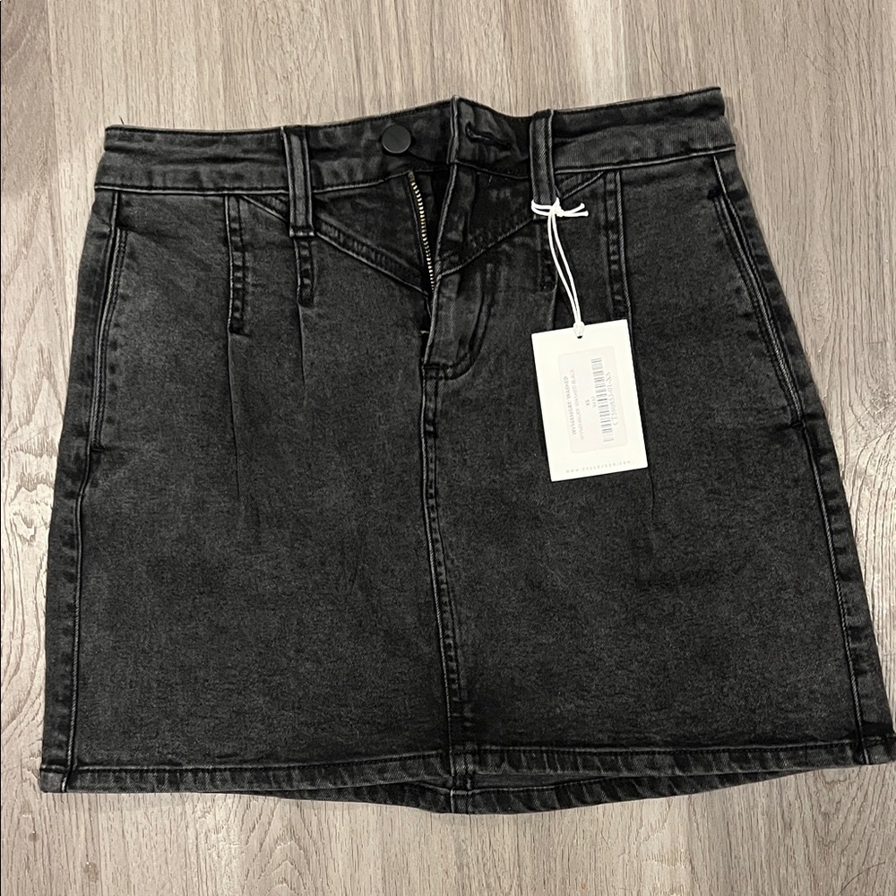 Black Denim Mini Skirt - Unbranded